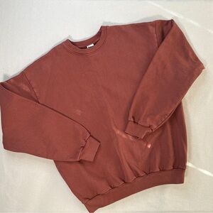 Los Angeles Apparel Rust Heavy Fleece Cotton Crewneck Sweatshirt Unisex